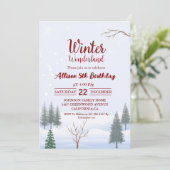 Invitation Winter Wonderland Noël Anniversaire Fête (Debout devant)