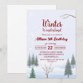 Invitation Winter Wonderland Noël Anniversaire Fête (Devant / Derrière)