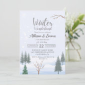 Invitation Winter Wonderland Noël Anniversaire Twin Party (Debout devant)