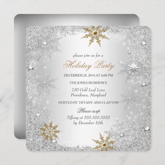 Invitation Winter Wonderland Noël Fête de Noël 2 (Devant / Derrière)