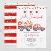 Invitation Winter Wonderland Party, Xmas Twins Anniversaire,  (Devant / Derrière)