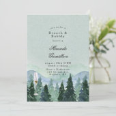 Invitation Winter Wonderland Paysage Brunch et Bubbly (Debout devant)