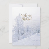 Invitation Winter Wonderland Paysage couvert de neige Mariage (Dos)