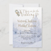 Invitation Winter Wonderland Paysage couvert de neige Mariage (Devant)