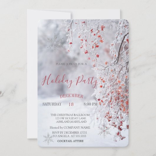 Invitation Winter Wonderland Paysage Neige Noël (Devant)