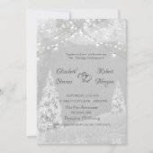 Invitation Winter Wonderland, Pine Tree Grey Mariage (Devant)
