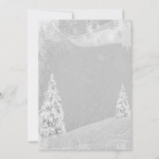 Invitation Winter Wonderland, Pine Tree Grey RSVP (Dos)
