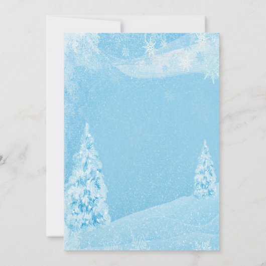 Invitation Winter Wonderland, Pine Tree Mariage Réception (Dos)