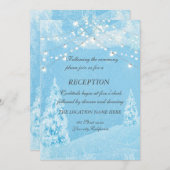 Invitation Winter Wonderland, Pine Tree Mariage Réception (Devant / Derrière)