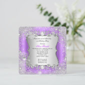 Invitation Winter Wonderland Purple Silver Party (Debout devant)