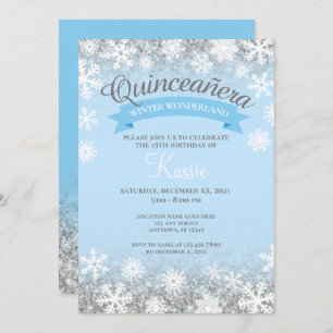 Invitation Winter Wonderland Quinceañera 15e anniversaire Arg