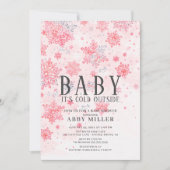 Invitation Winter Wonderland Rose Bébé il fait froid dehors (Devant)