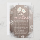Invitation Winter Wonderland Rustic Girl Anniversaire Invitat (Devant)