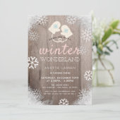 Invitation Winter Wonderland Rustic Girl Anniversaire Invitat (Debout devant)