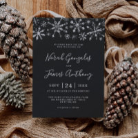 Winter Wonderland Silver Black Snowflake Mariage