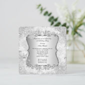Invitation Winter Wonderland Silver Snowflake Anniversaire 2 (Debout devant)