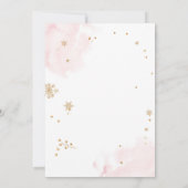 Invitation Winter Wonderland Sleigh Pink Gold Rustique Mariag (Dos)