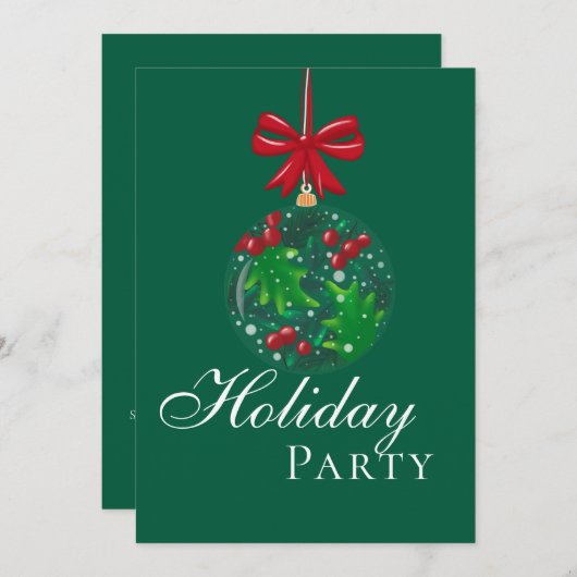 Invitation Winter Wonderland Snow Globe Holiday Party (Devant / Derrière)