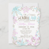 Invitation Winter Wonderland Snowflake Baby shower (Devant)