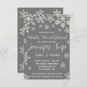 Invitation Winter Wonderland, Snowflake Baby Sprinkle, Douche (Devant / Derrière)