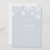 Invitation Winter Wonderland Snowflake Boy Baby shower (Devant)