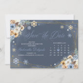 Invitation Winter Wonderland Snowflake Enregistrer la date (Devant)