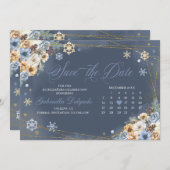 Invitation Winter Wonderland Snowflake Enregistrer la date (Devant / Derrière)