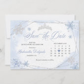 Invitation Winter Wonderland Snowflake Enregistrer la date (Devant)