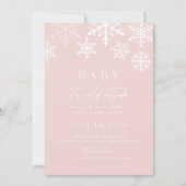 Invitation Winter Wonderland Snowflake Girl Baby shower (Devant)
