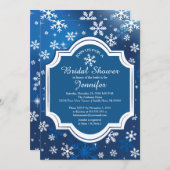 Invitation Winter Wonderland Snowflakes Fête des mariées (Devant / Derrière)