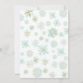 Invitation Winter Wonderland Snowflakes Fête des mariées (Dos)