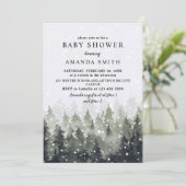 Invitation Winter Wonderland Snowy Forest Baby Shower (Debout devant)