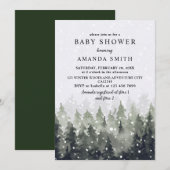 Invitation Winter Wonderland Snowy Forest Baby Shower (Devant / Derrière)