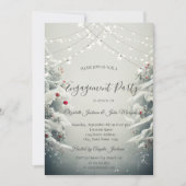 Invitation Winter Wonderland, String Lights Fiançailles de ne (Devant)