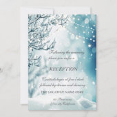 Invitation Winter Wonderland, String Lights Mariage Réception (Devant)