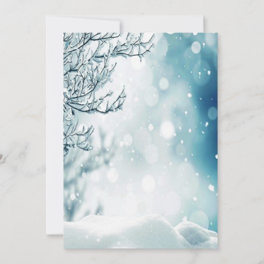 Invitation Winter Wonderland, String Lights Mariage Réception (Dos)