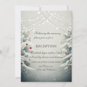 Invitation Winter Wonderland, String Lights Mariage Réception (Devant)