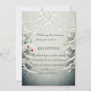 Invitation Winter Wonderland, String Lights Mariage Réception