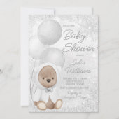 Invitation Winter Wonderland Teddy Bear Baby shower (Devant)