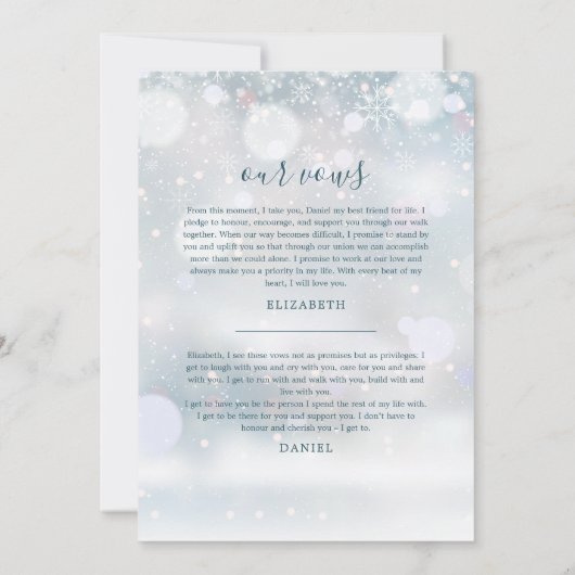 Invitation Winter Wonderland toujours après les voeux Mariage (Dos)