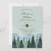 Invitation Winter Wonderland Trees Scenery Mariage (Devant)