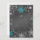 Invitation Winter Wonderland Turquoise Anniversaire Fête Invi (Dos)