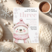 Invitation Winter Wonderland White Bear Anniversaire