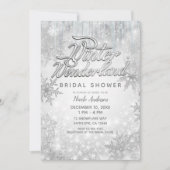 Invitation Winter Wonderland White Snowflakes Élégante fête (Devant)