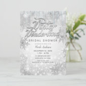 Invitation Winter Wonderland White Snowflakes Élégante fête (Debout devant)