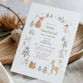 Invitation Winter Woodland Animals Baby Shower