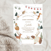 Invitation Winter Woodland Animals Forest Baby Shower