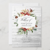 Invitation Winter Woodland Noël Rustique Mariage Photo (Devant)