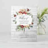 Invitation Winter Woodland Noël Rustique Mariage Photo (Debout devant)