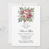 Invitation Winterberry Primrose Paint Floral Couples Douche (Devant)